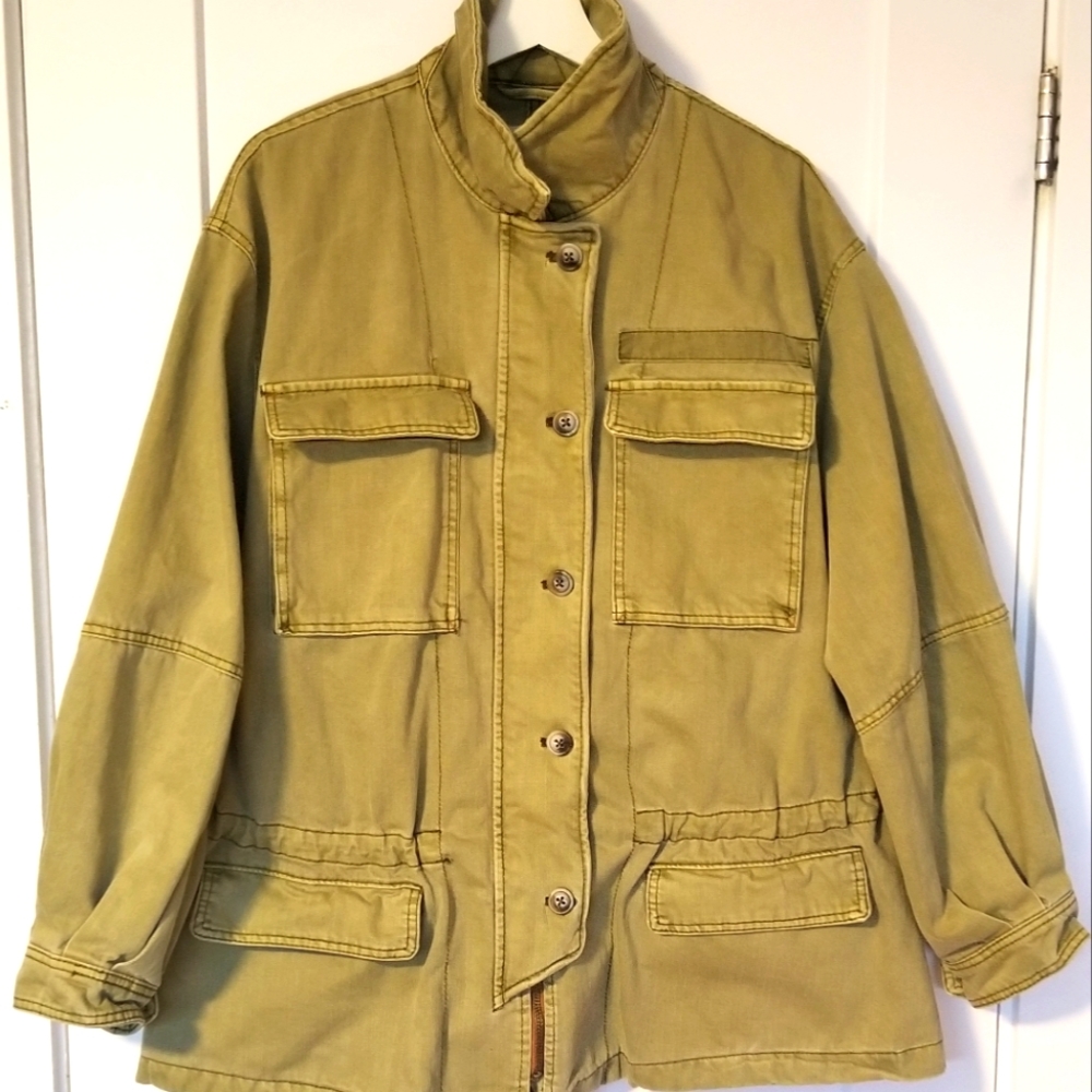 Free People Utility Jacket in Olive